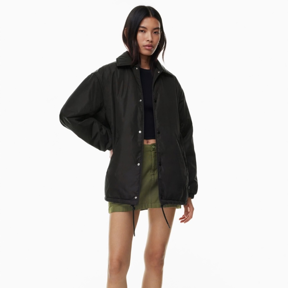 Black Puffer Coach Jacket - Women